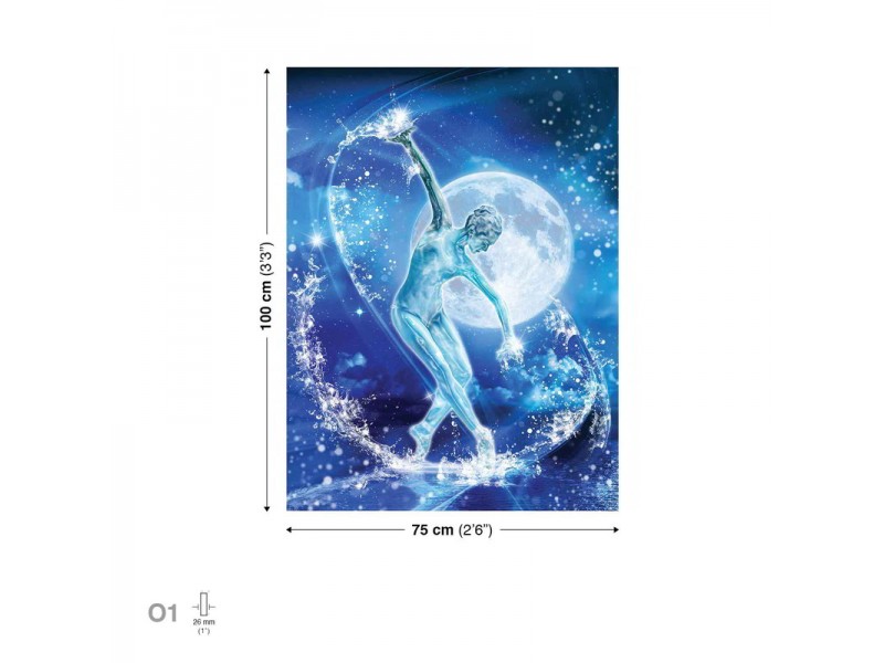 Ballerina Moon Blue Canvastavla (PP2267O1)